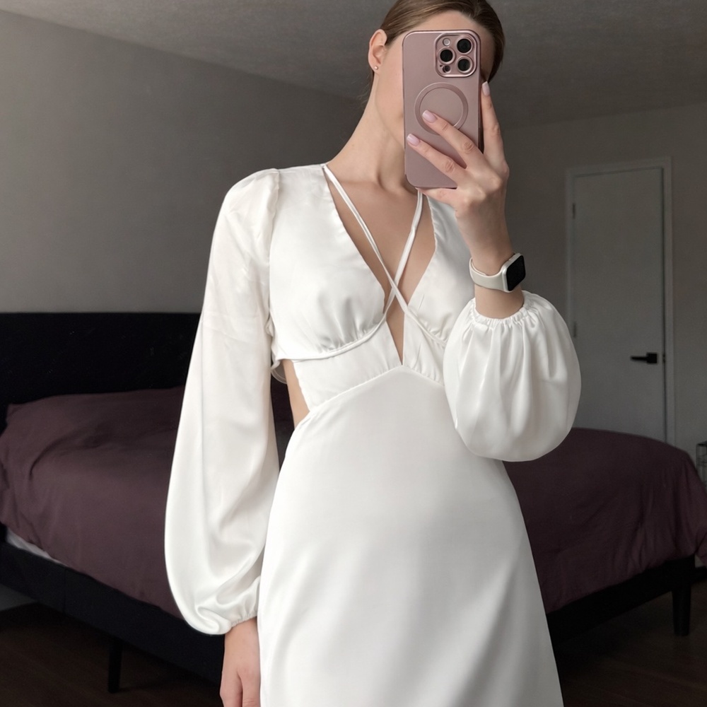 luxurious trendy white dress